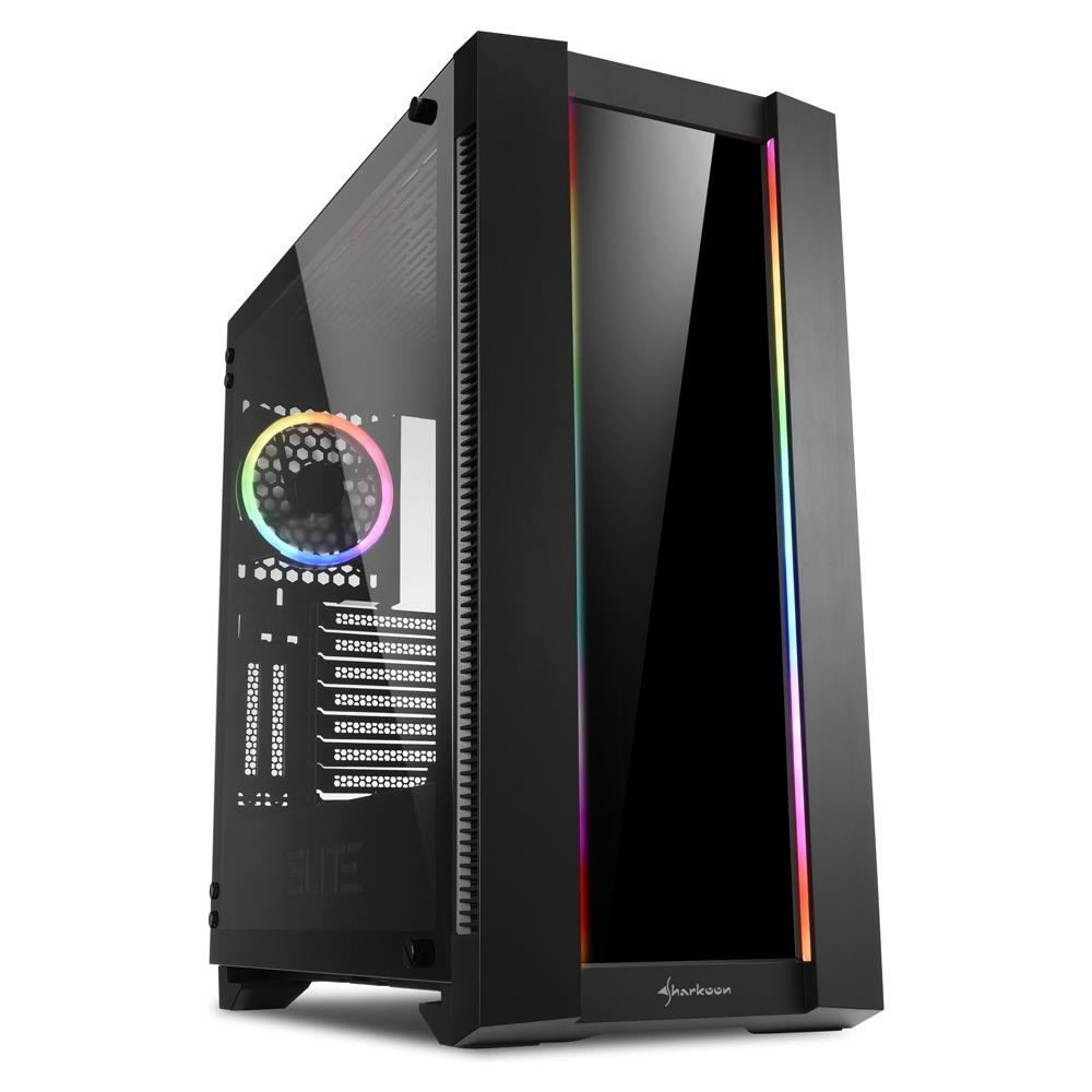 Case Elite Shark CA200G Midi Tower ATX / CEB / EATX / EEB / Micro-ATX / Mini-ITX 2 Porte USB 3.0 Colore Nero (Finestrato) - Foto 1