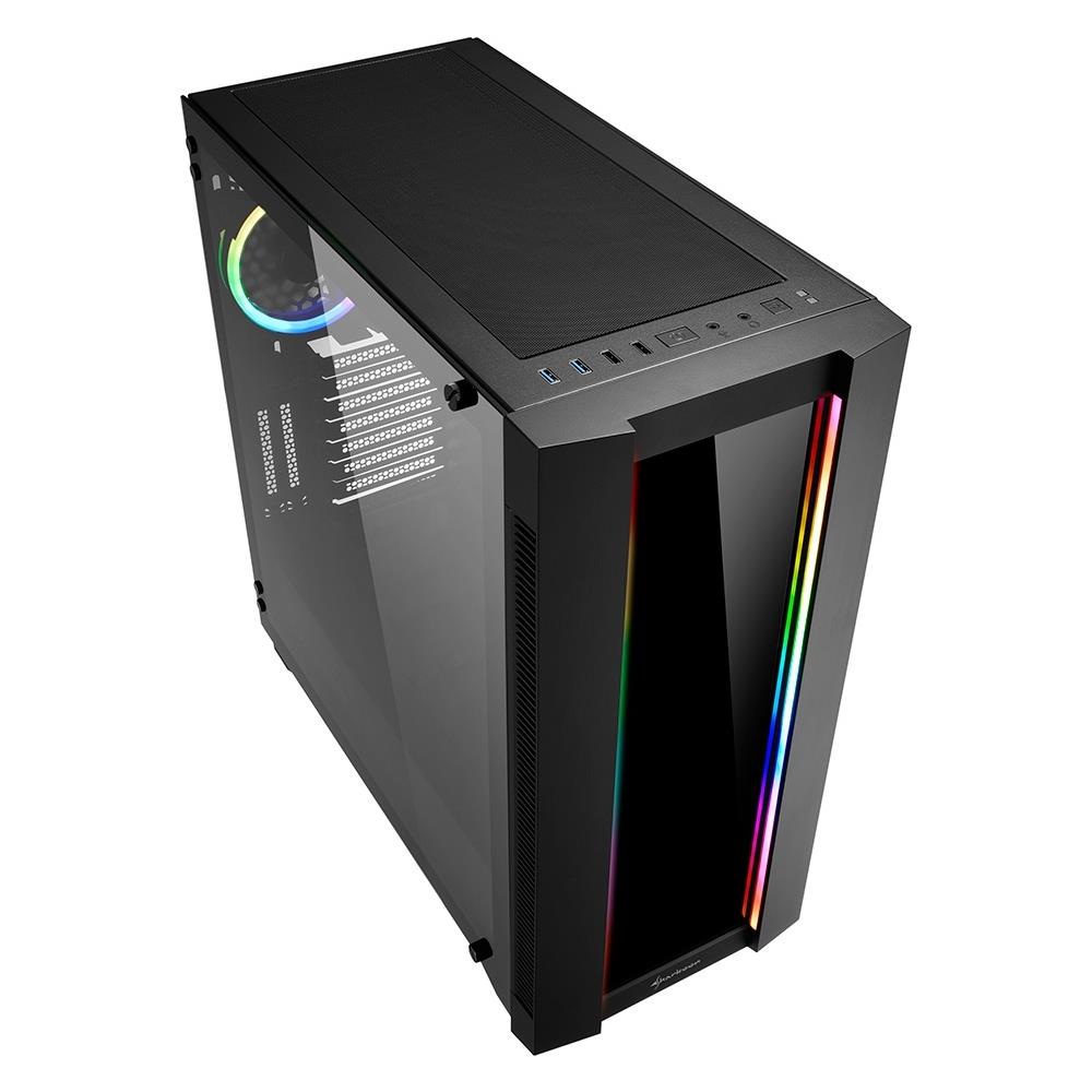 Case Elite Shark CA200G Midi Tower ATX / CEB / EATX / EEB / Micro-ATX / Mini-ITX 2 Porte USB 3.0 Colore Nero (Finestrato) - Foto 2