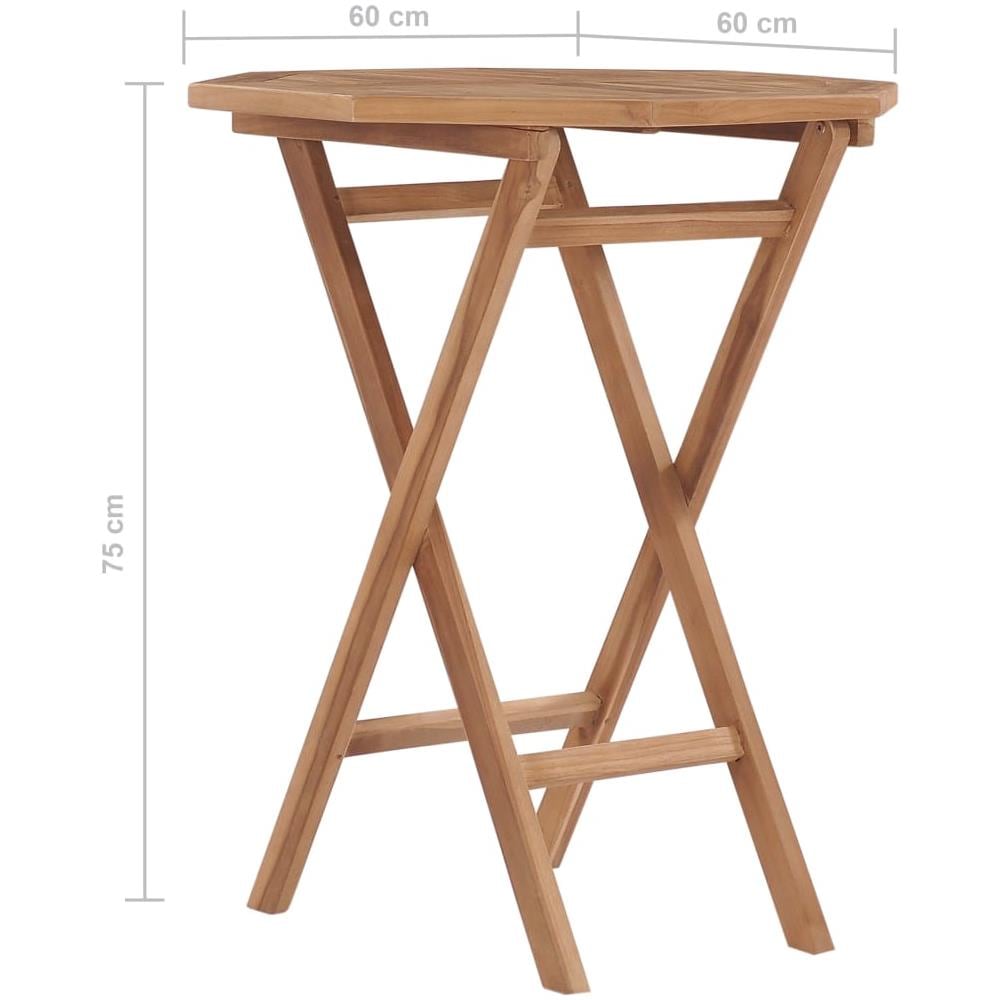 Tavolo Da Giardino Pieghevole 60x60x75 Cm In Massello Di Teak - Foto 7