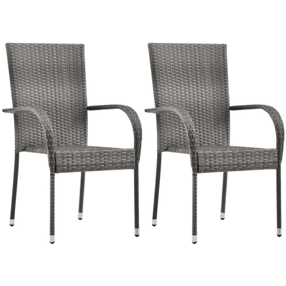 Set Mobili Da Pranzo Per Giardino 3 Pz Grigio - Foto 1