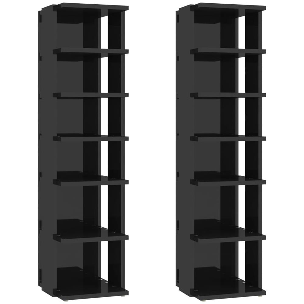 Scarpiere 2 Pz Nero Lucido 25x27x102 Cm - Foto 2