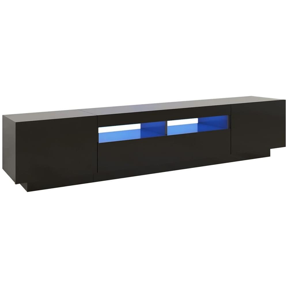 Mobile Porta TV con Luci LED Nero 200x35x40 cm - Foto 1