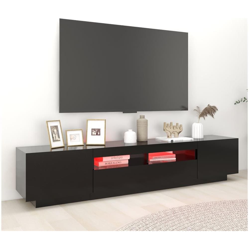 Mobile Porta TV con Luci LED Nero 200x35x40 cm - Foto 10