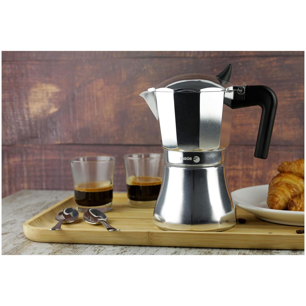 Fagor Cupy Caffettiera Italiana Induzione Alluminio 6 Tazze Di Caffè Tutti I Fornelli  Argento - Foto 6