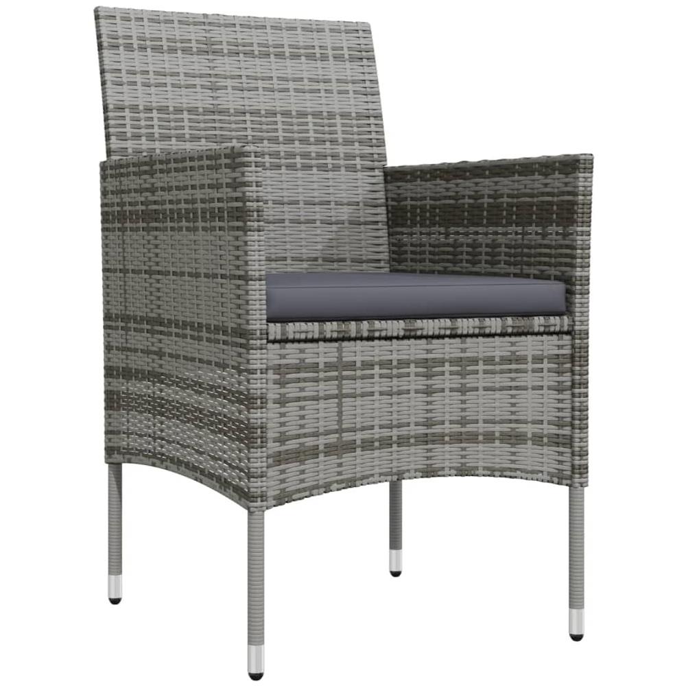 Set Da Pranzo Per Giardino 3 Pz Con Cuscini Grigio E Nero - Foto 3