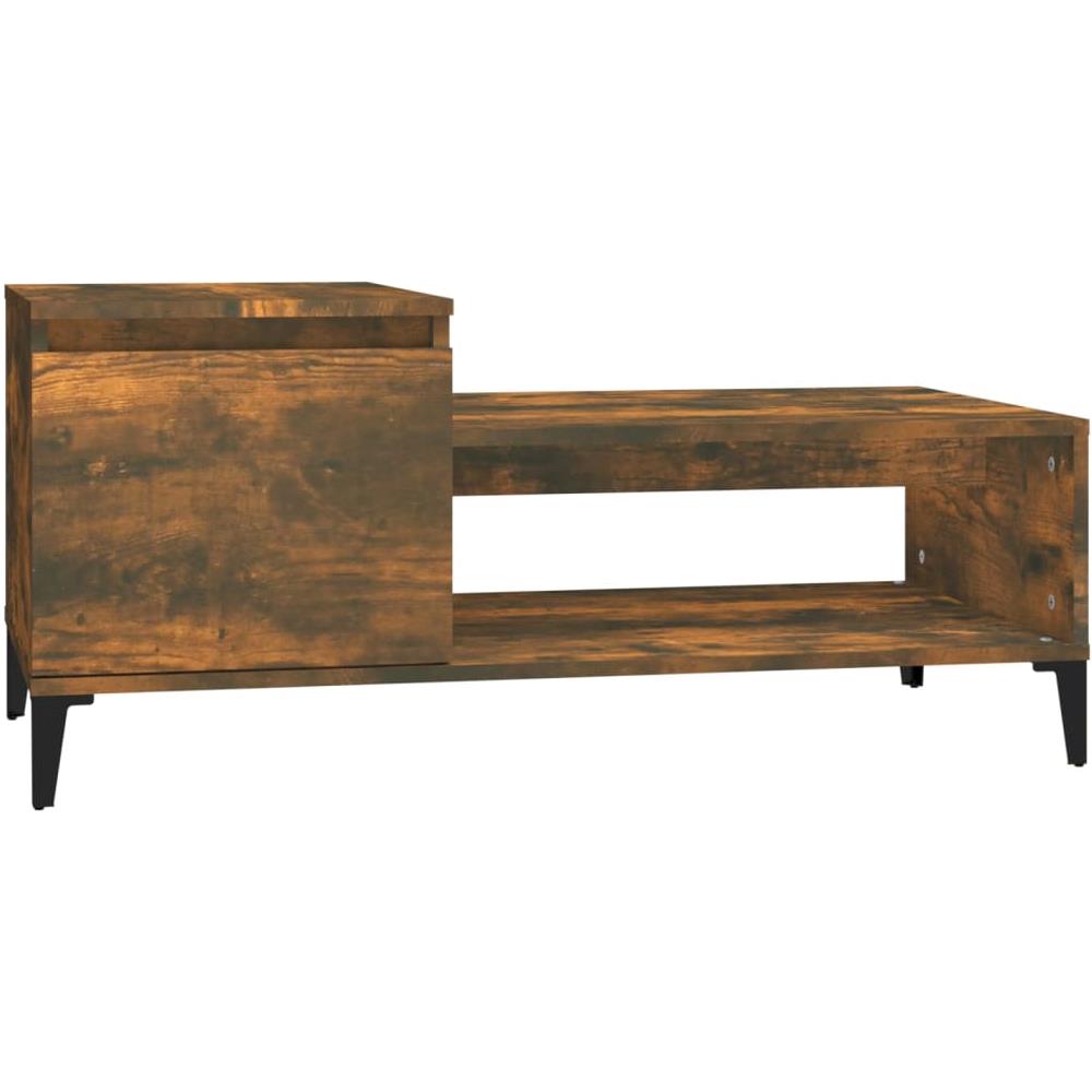 Tavolino Da Salotto Rovere Fumo 100x50x45 Cm Legno Multistrato - Foto 2