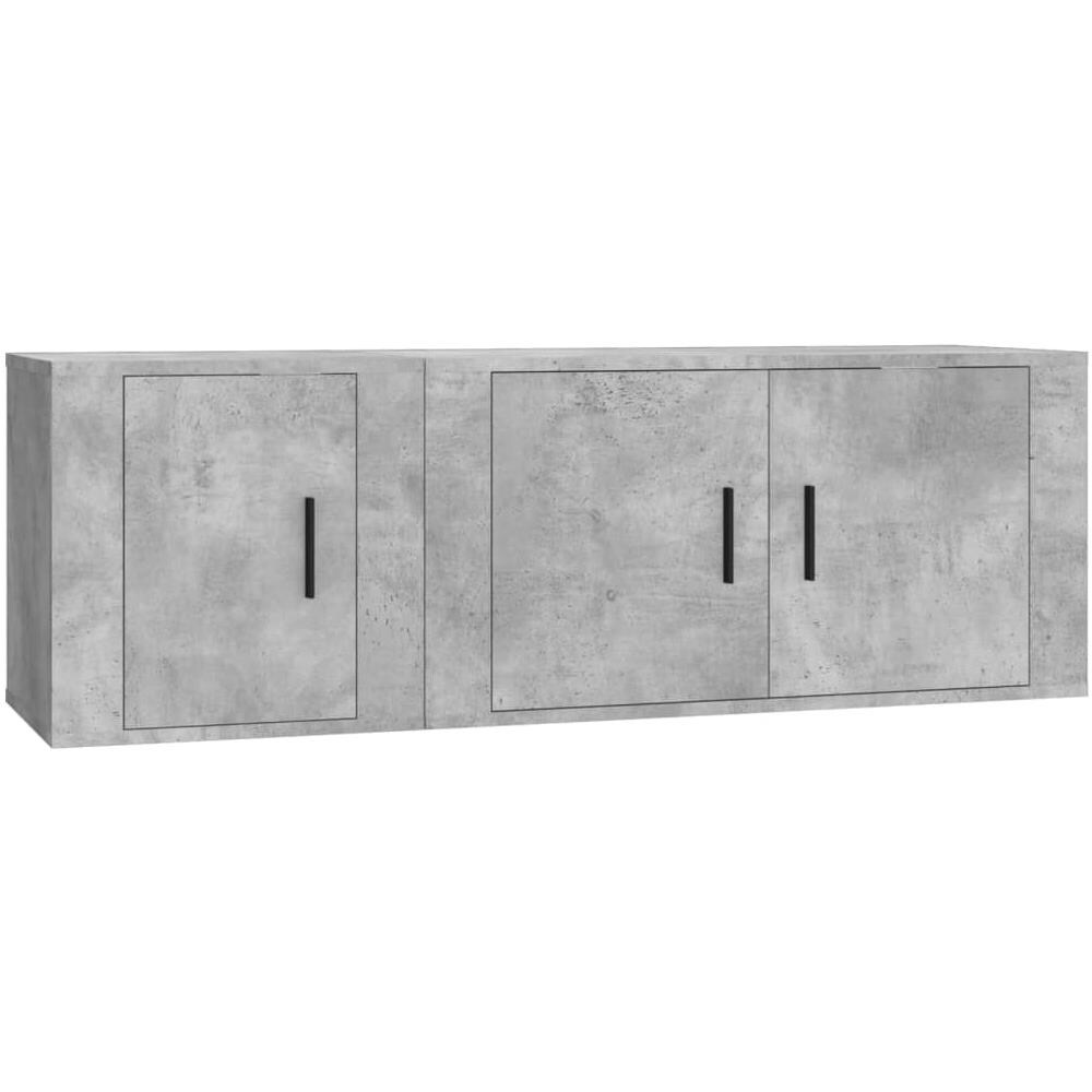 Set Di Mobili Porta Tv 2 Pz Grigio Cemento In Legno Multistrato - Foto 2