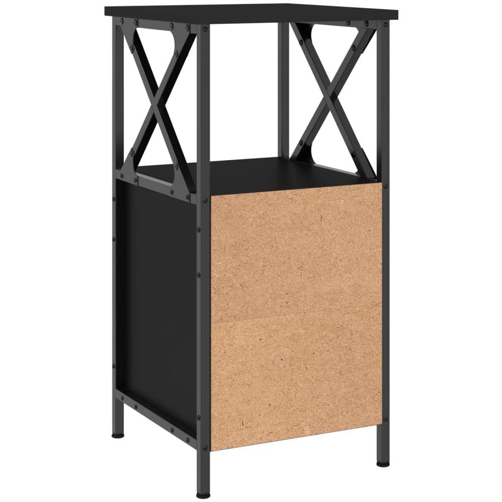 Comodino Nero 34x35,5x70 Cm In Legno Multistrato - Foto 7