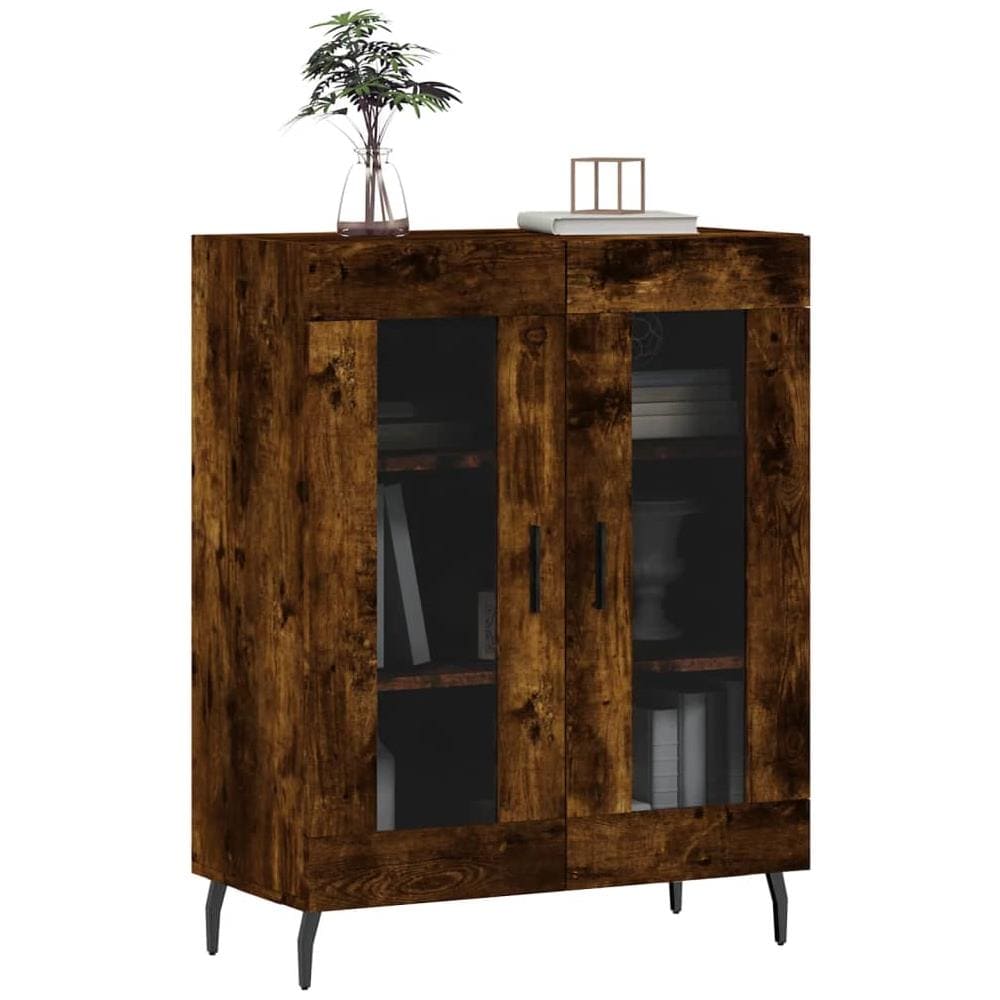 Credenza Rovere Fumo 69,5x34x90 Cm In Legno Multistrato - Foto 3