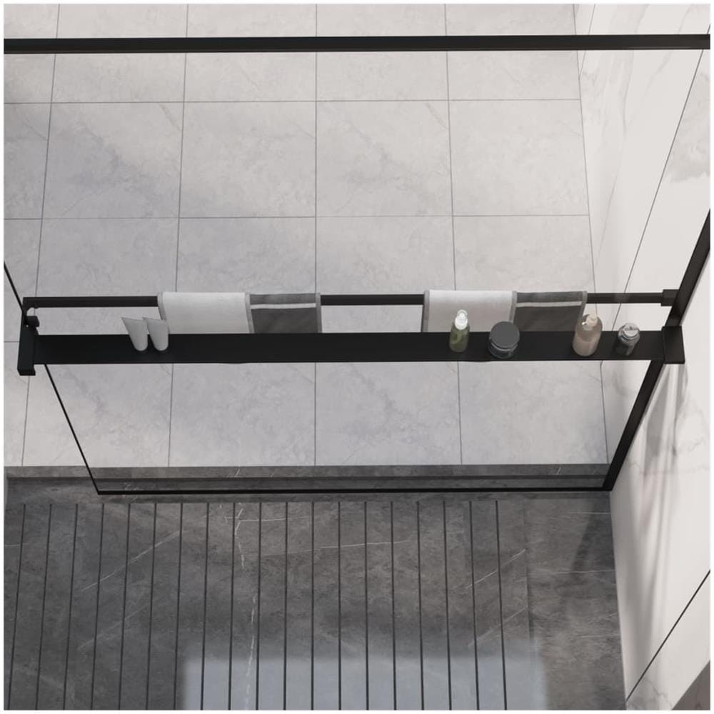Mensola Doccia A Parete Per Doccia Walk-in Nera 115cm Alluminio - Foto 1