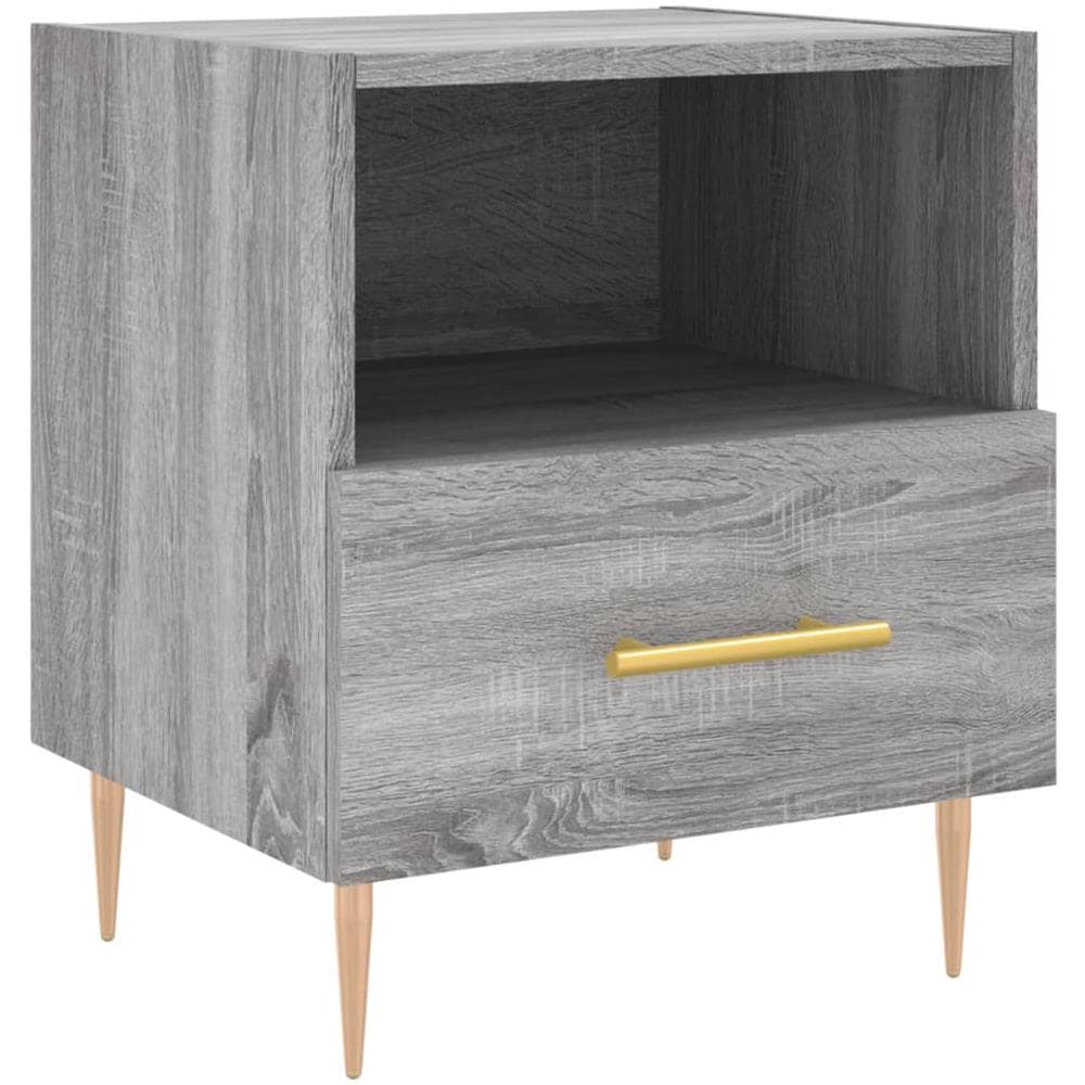 Comodino Grigio Sonoma 40x35x47,5 Cm In Legno Multistrato - Foto 2