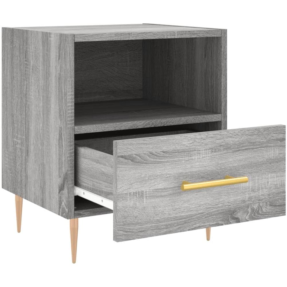 Comodino Grigio Sonoma 40x35x47,5 Cm In Legno Multistrato - Foto 3
