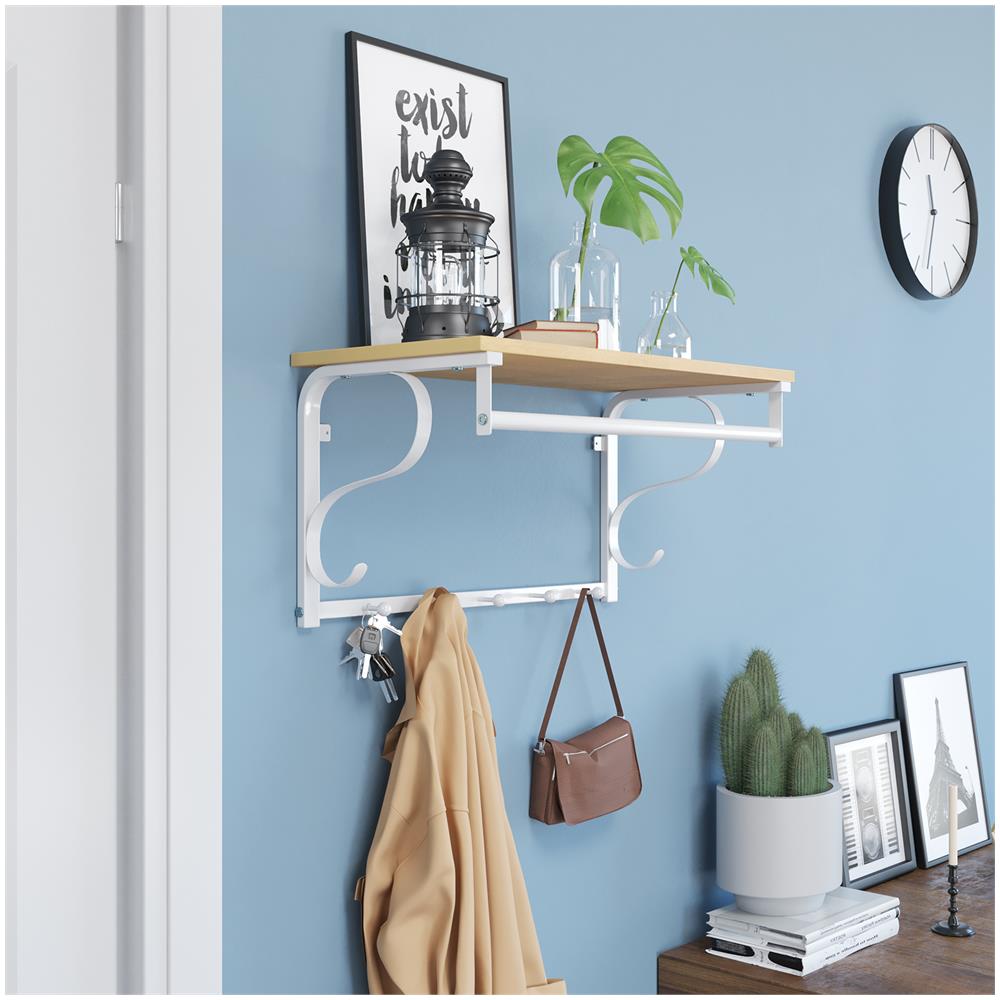 Mensola da parete con ganci - Rovere Sonoma Stile scandinavo - Foto 2