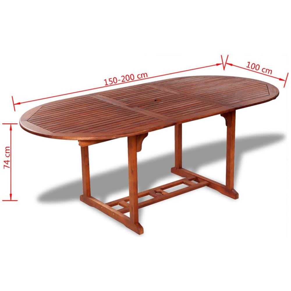Tavolo da Giardino 200x100x75 cm in Legno di Acacia - Foto 10