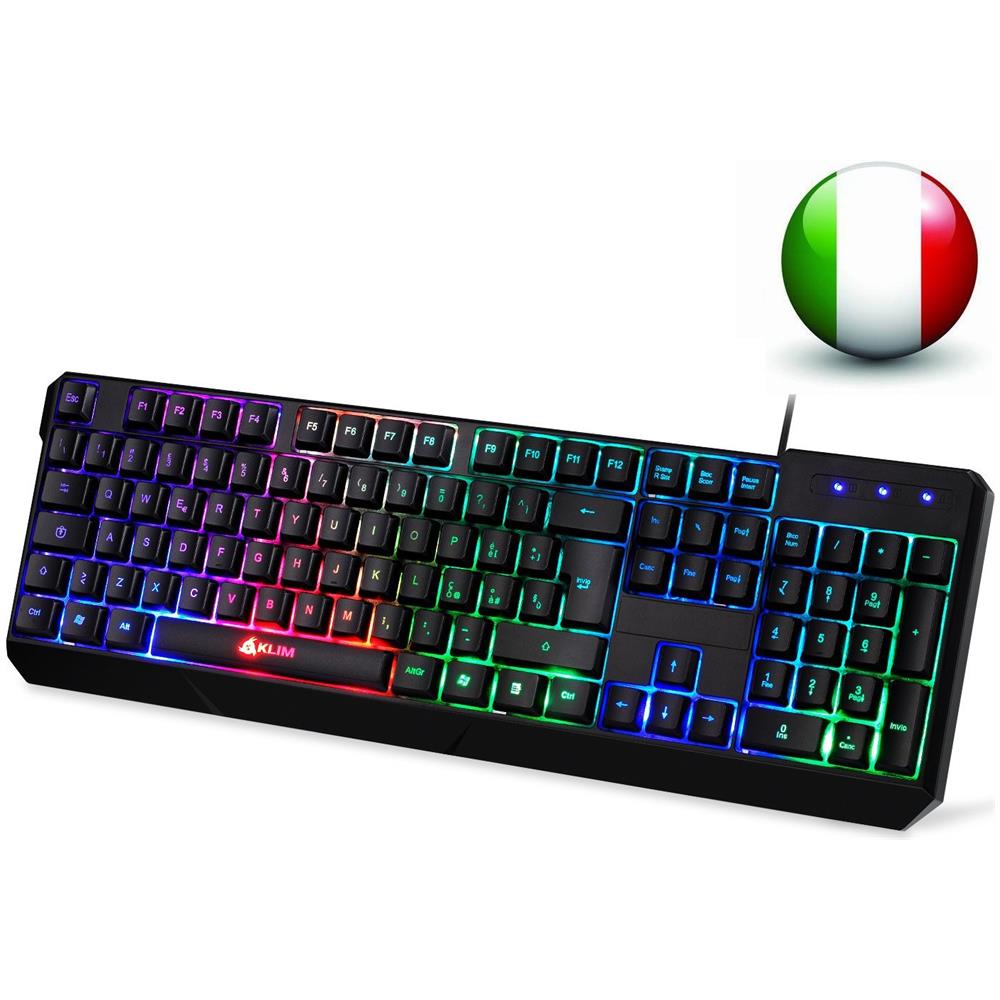 Chroma Tastiera Italiana Per Gaming Usb - Alte Performance - Colori Da Videogioco E Retroilluminata - Tastiera Da Gioco - Tastiera Per Videogame - Foto 1