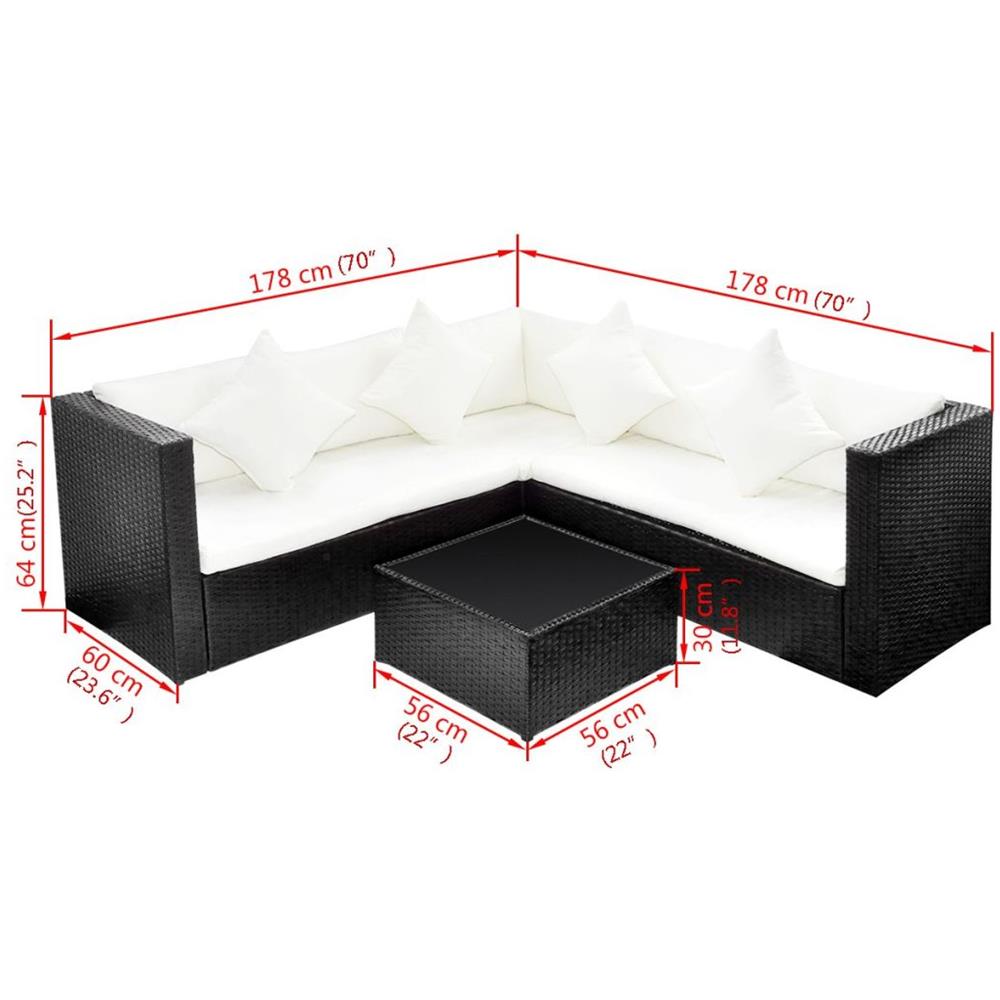 Set Divani Polyrattan Nero - Foto 4