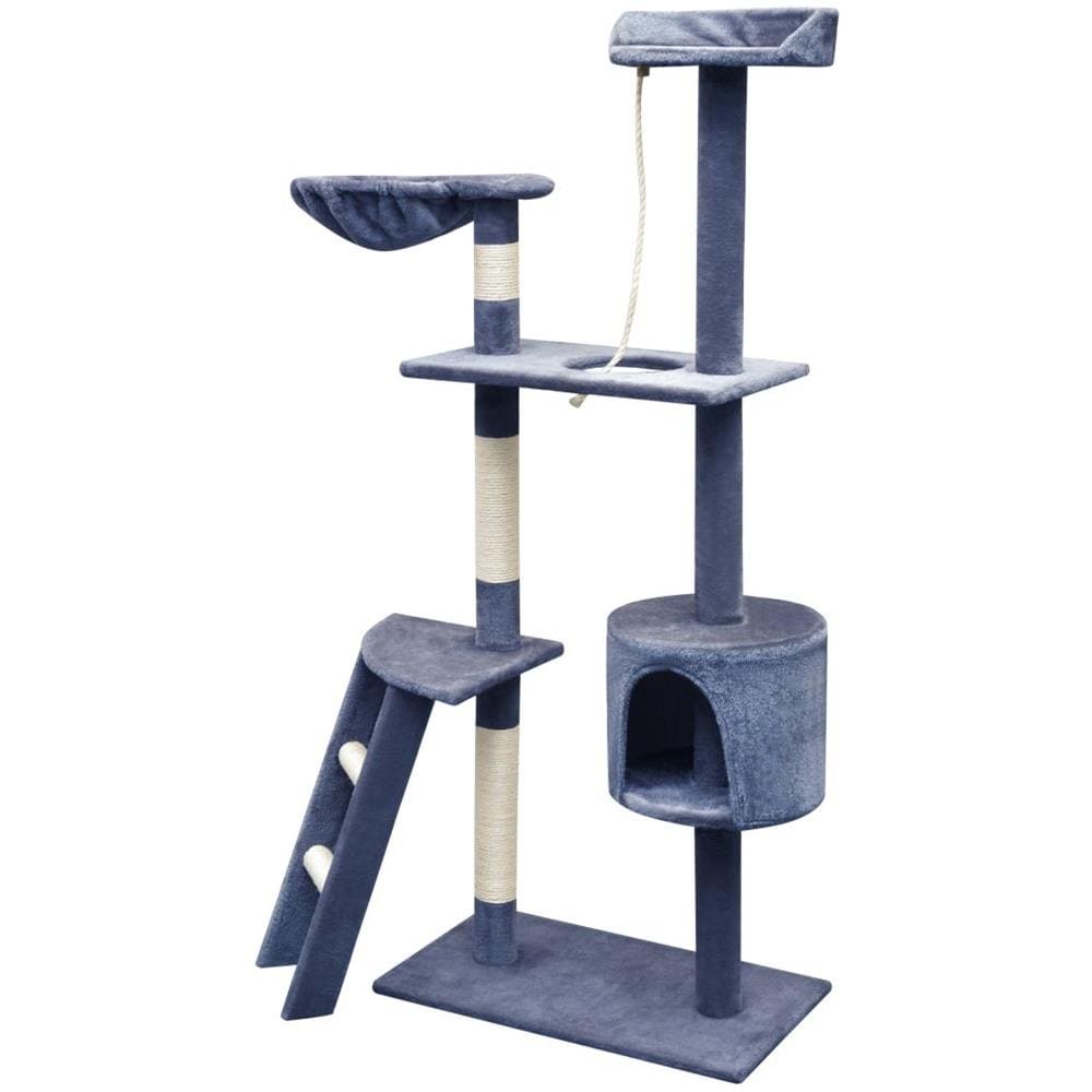 Albero Per Gatti Con Tiragraffi Sisal 150 Cm Blu Scuro - Foto 2