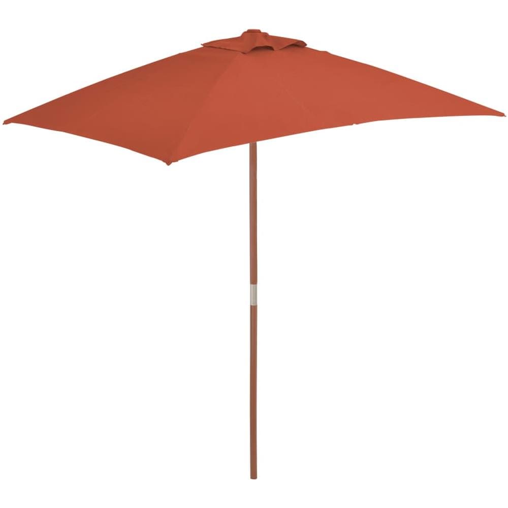 Ombrellone Da Esterni Con Palo In Legno 150x200 Cm Terracotta - Foto 1
