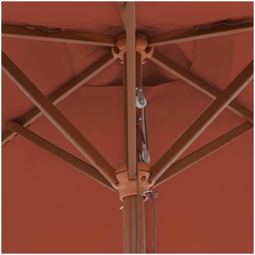 Ombrellone Da Esterni Con Palo In Legno 150x200 Cm Terracotta - Foto 2