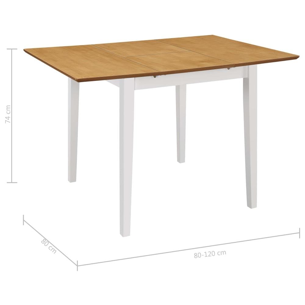 Tavolo Da Pranzo Estensibile Bianco (80-120) x80x74 Cm In Mdf - Foto 6