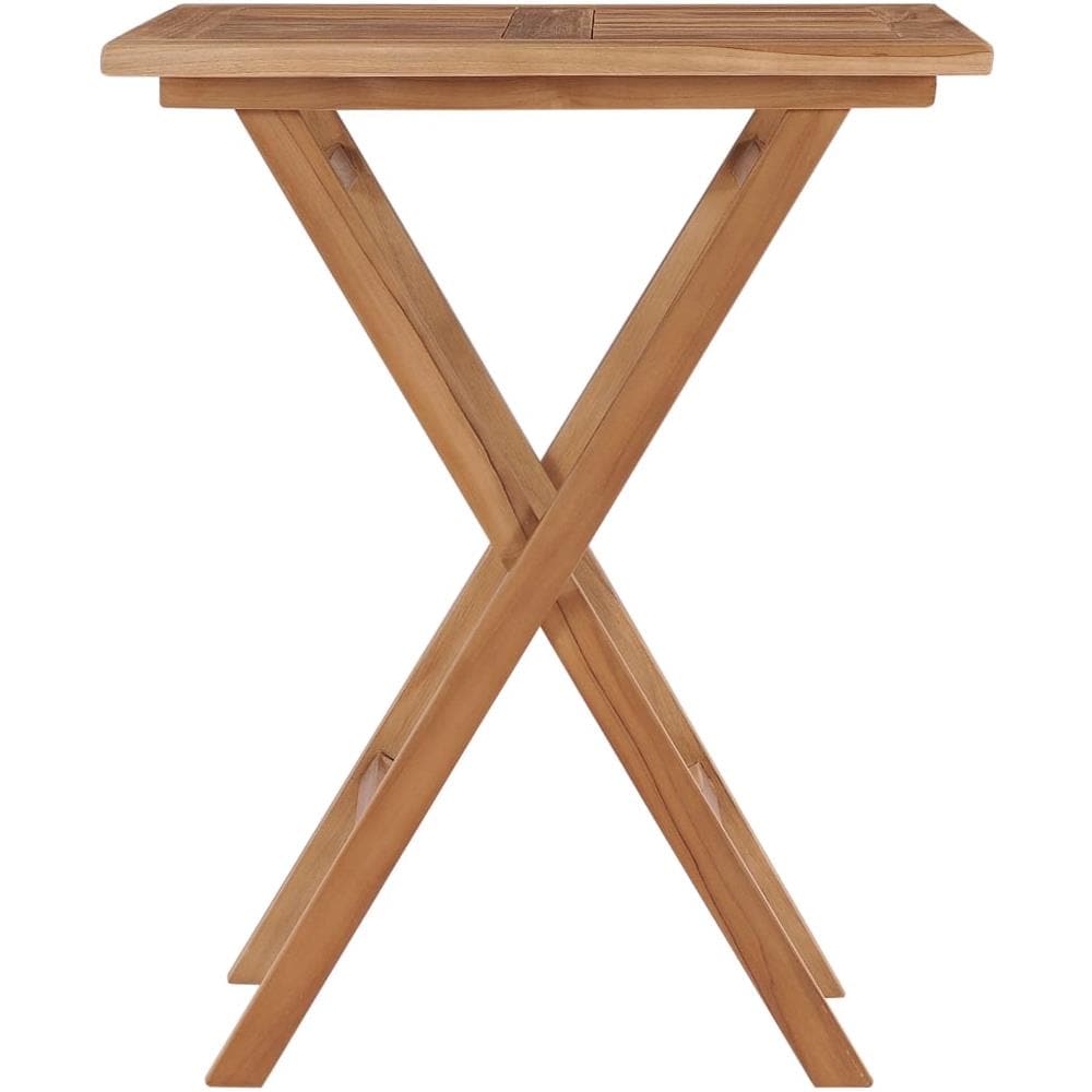 Tavolo Da Giardino Pieghevole 60x60x75 Cm In Massello Di Teak - Foto 2