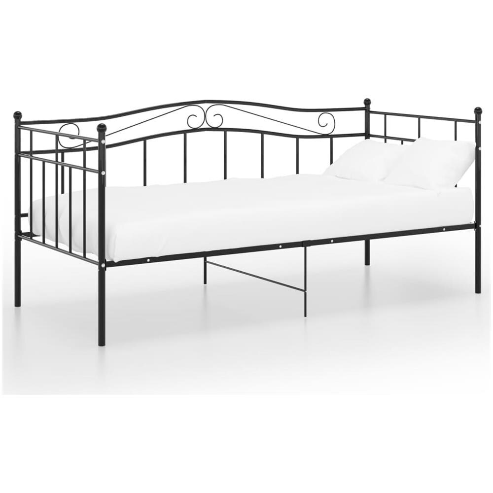 Divano Letto Telaio Nero in Metallo 90x200 cm - Foto 2