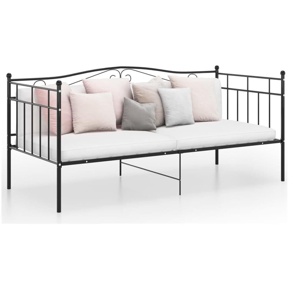 Divano Letto Telaio Nero in Metallo 90x200 cm - Foto 1
