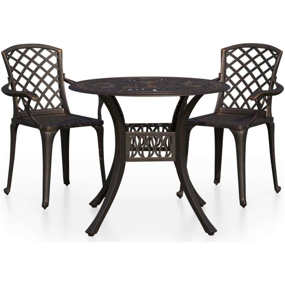 Set Da Bistrot 3 Pz In Alluminio Pressofuso Bronzo - Foto 2