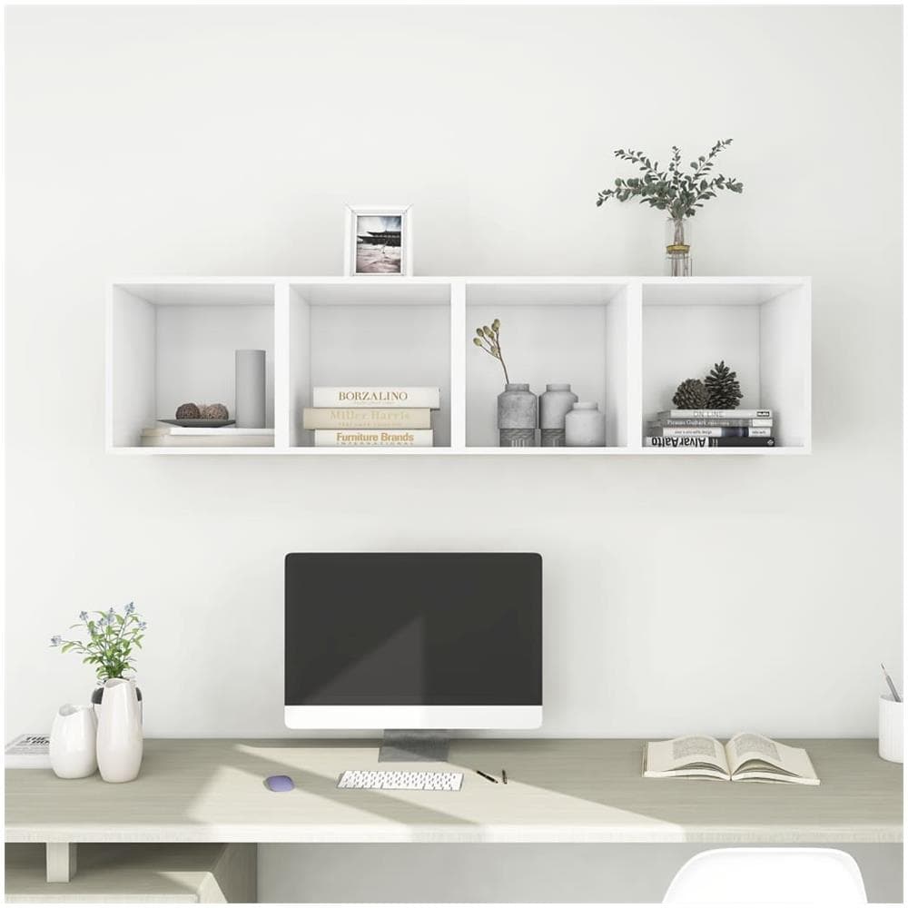 Mobili a Muro 4pz Bianchi 37x37x37 cm in Legno Multistrato - Foto 1