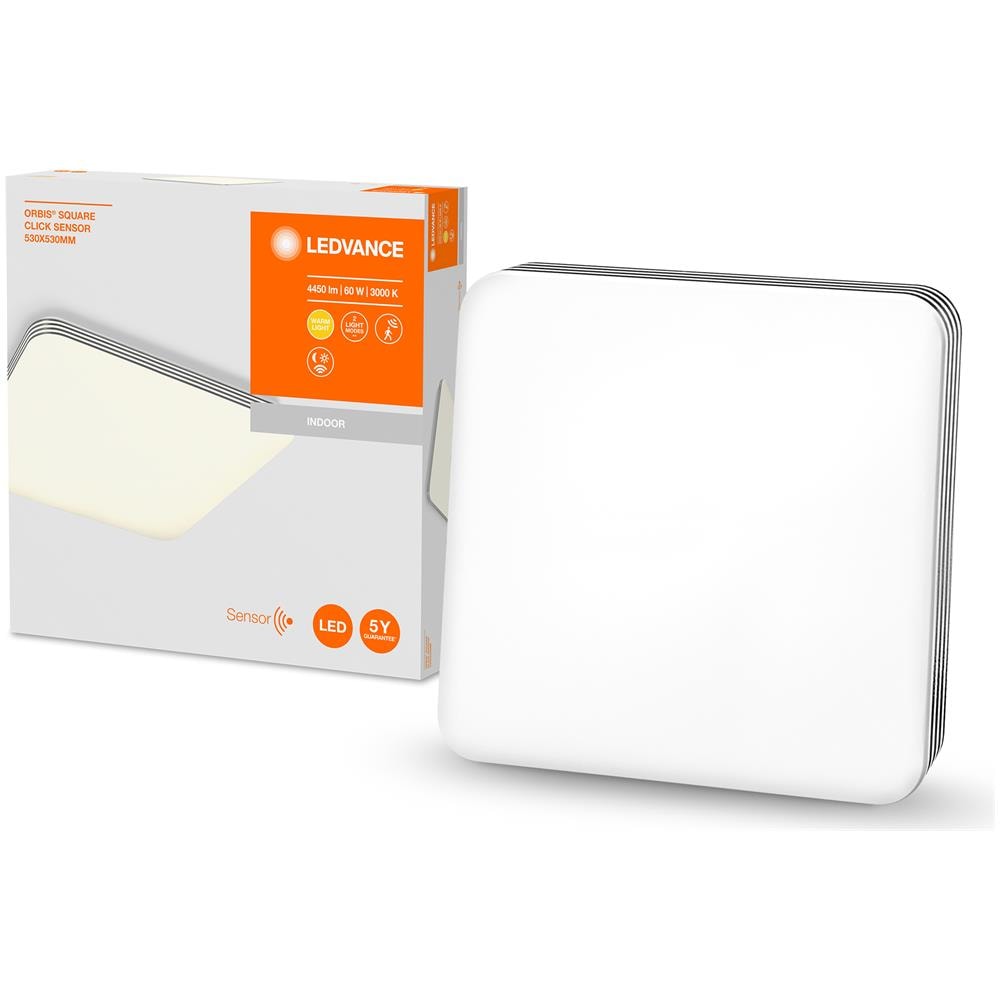 Ledvance Apparecchio Led A Parete E A Soffitto, Orbis Click Sensor / 60 W, 220…240 V, Ampiezza Fascio Luminoso: 120°, Bianco Caldo, 3000 K, Materiale: Stahl, Ip20 - Foto 7