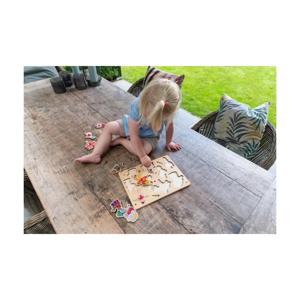 Puzzle Circus Junior 22,5 X 30 Cm Legno 10 Pezzi - Foto 2