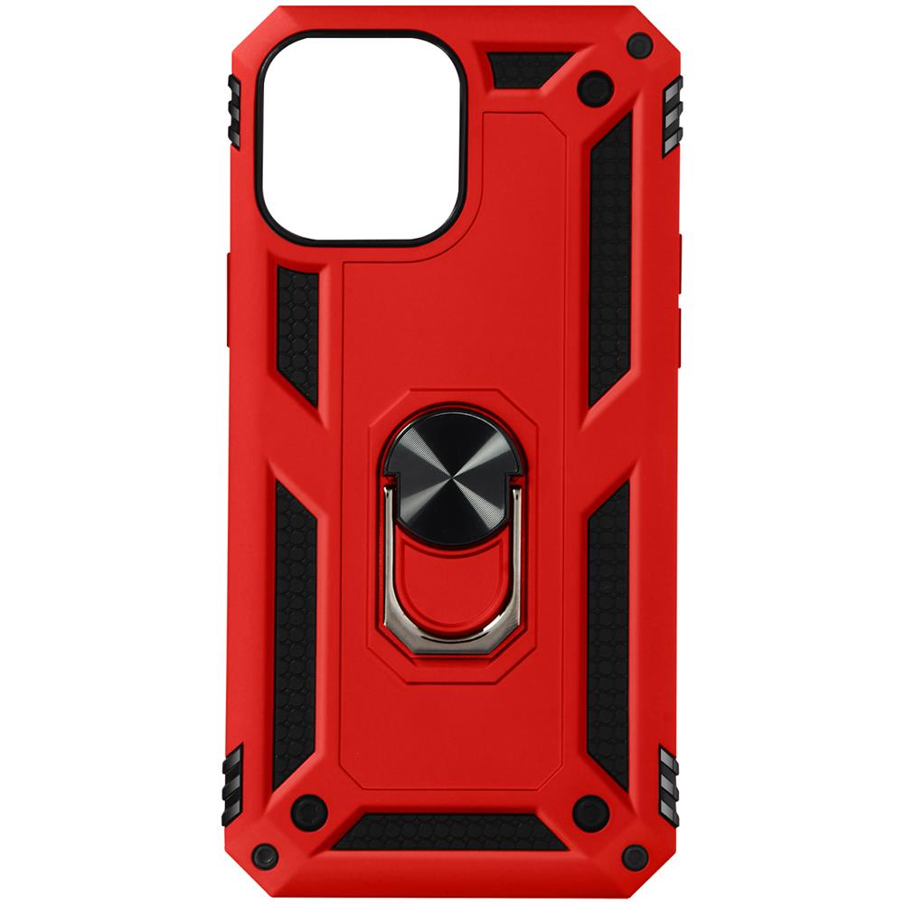 Cover Iphone 13 Pro Max Anti-urto Ibrida Anello Funzione Supporto Rossa - Foto 1
