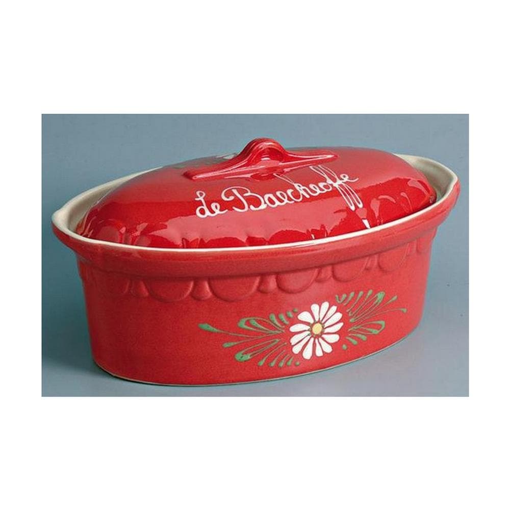 Terrina Ovale 37cm Decoro Rosso Fiori Bianchi - 134v6 - Foto 1