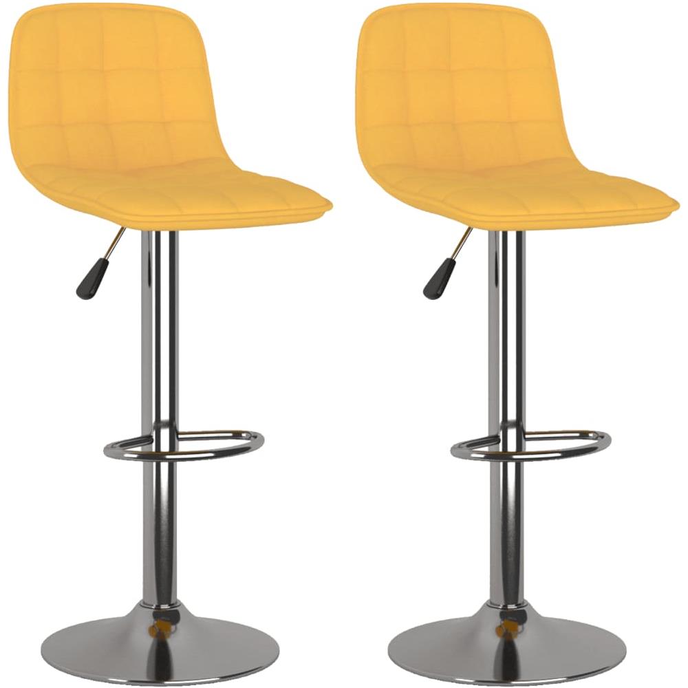 Sgabelli Da Bar 2 Pz Gialli In Tessuto - Foto 2