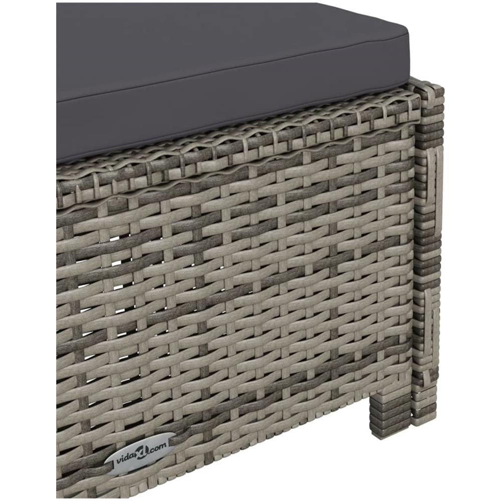 Lettino Prendisole Con Cuscino Grigio Scuro Polyrattan Grigio - Foto 2