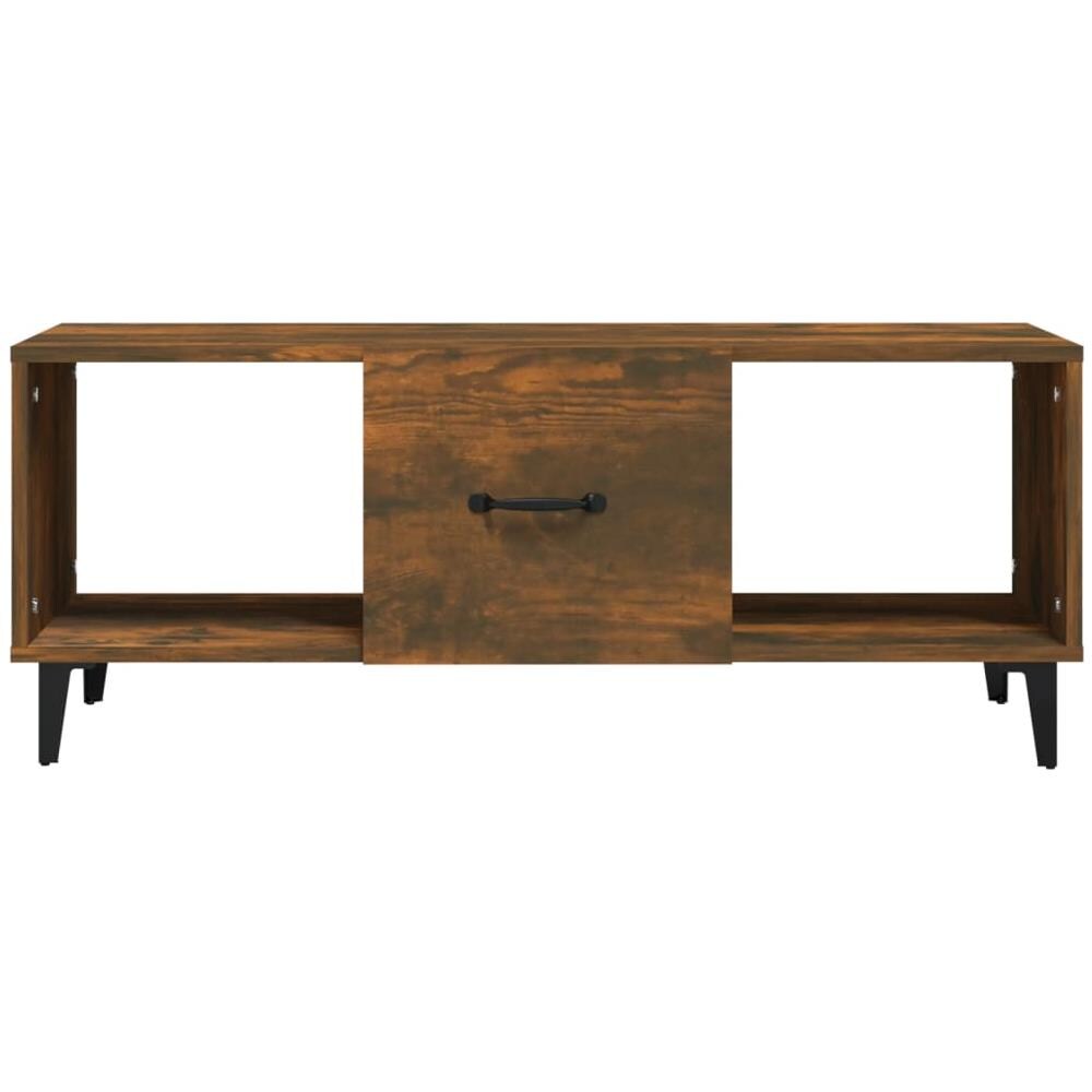 Tavolino Da Salotto Rovere Fumo 102x50x40 Cm Legno Multistrato - Foto 3