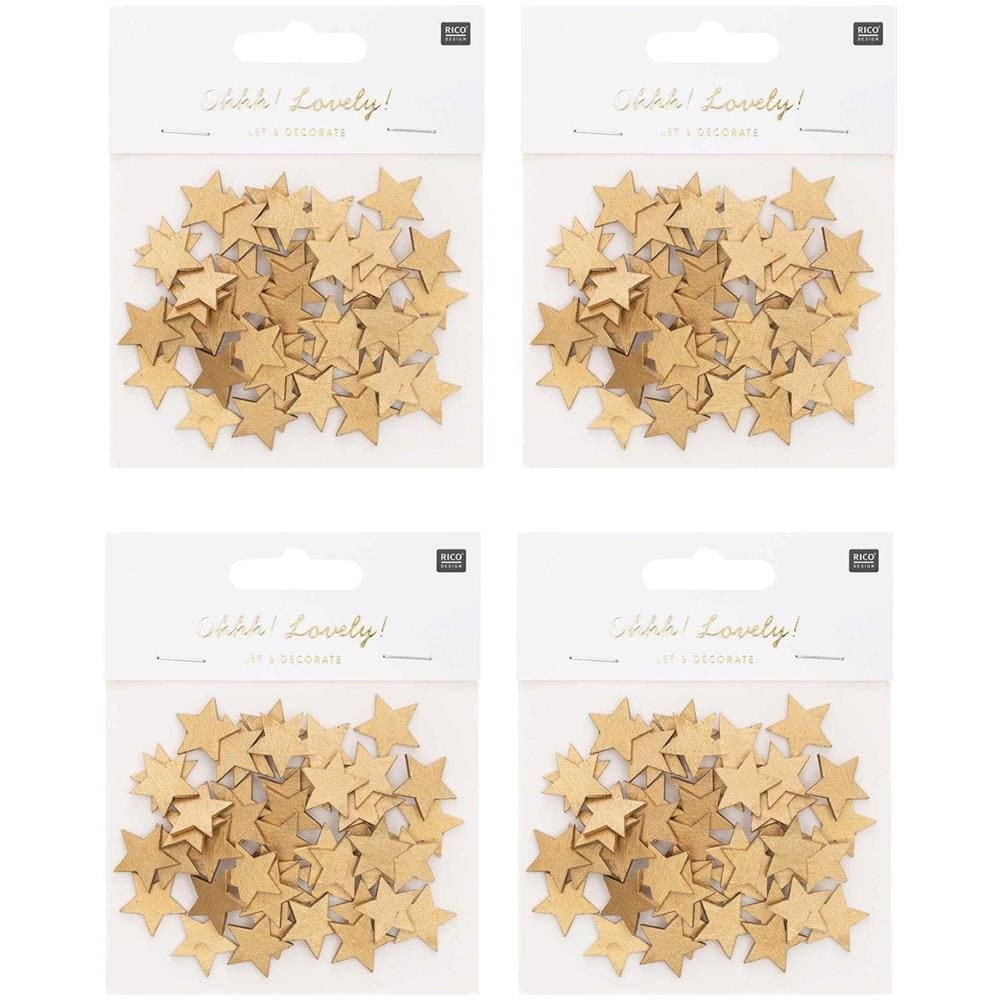 192 Coriandoli Stella In Legno Dorato 2 Cm - Foto 1