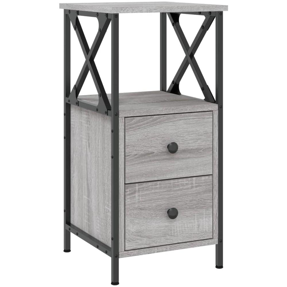 Comodino Grigio Sonoma 34x35,5x70 Cm In Legno Multistrato - Foto 1