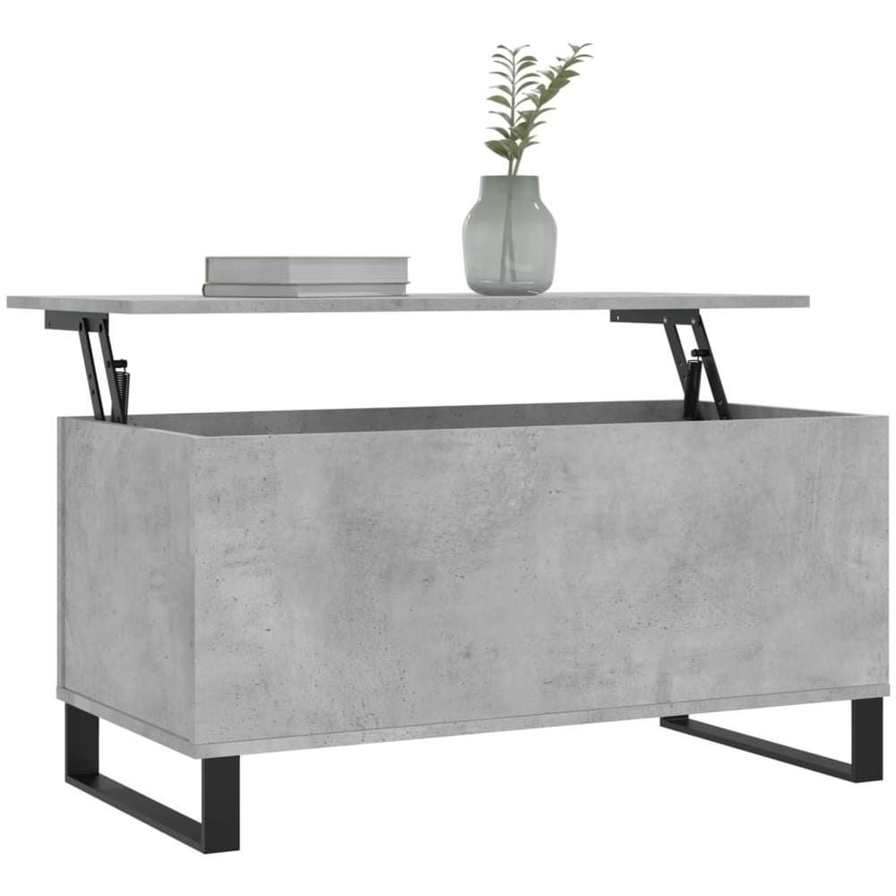 Tavolino Salotto Grigio Cemento 90x44,5x45 Cm Legno Multistrato - Foto 3