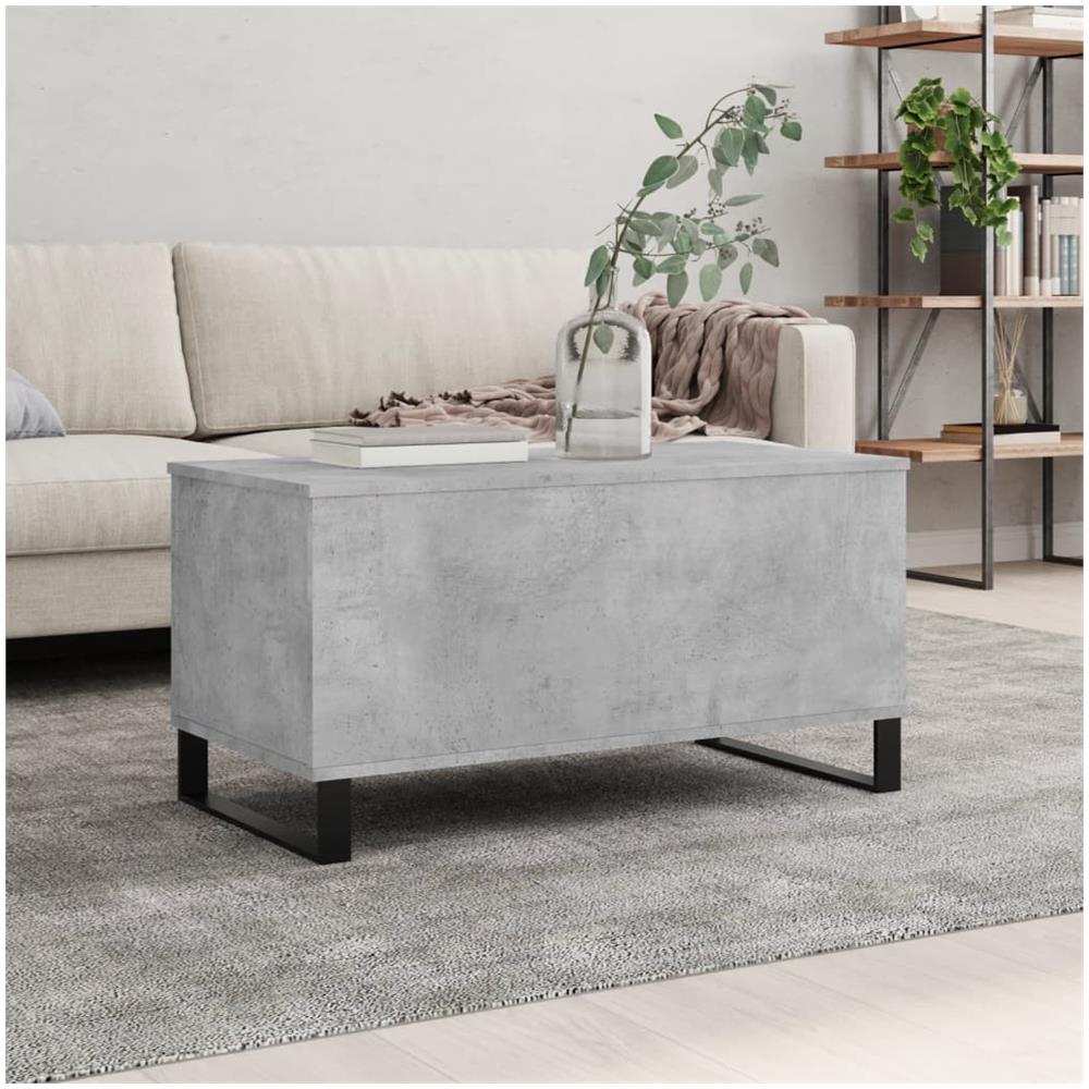 Tavolino Salotto Grigio Cemento 90x44,5x45 Cm Legno Multistrato - Foto 1