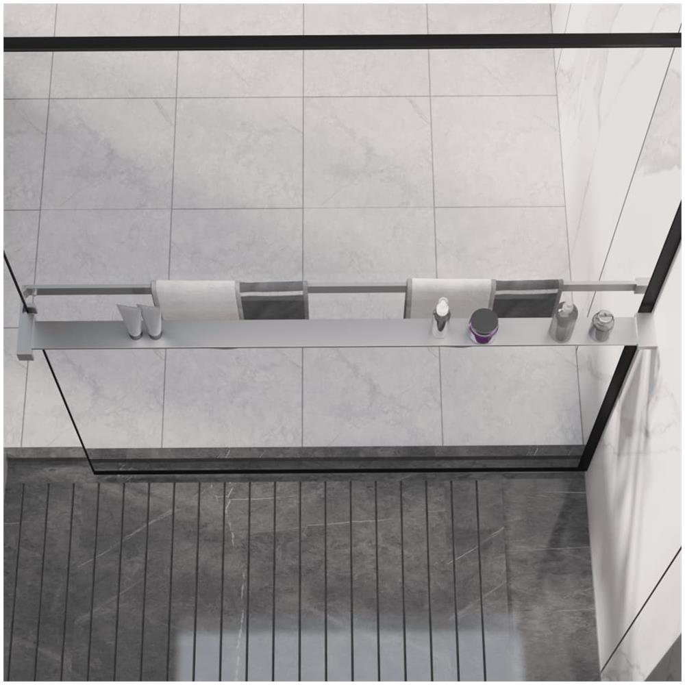 Mensola Doccia Per Parete Doccia Walk-in Cromo 115 Cm Alluminio - Foto 1