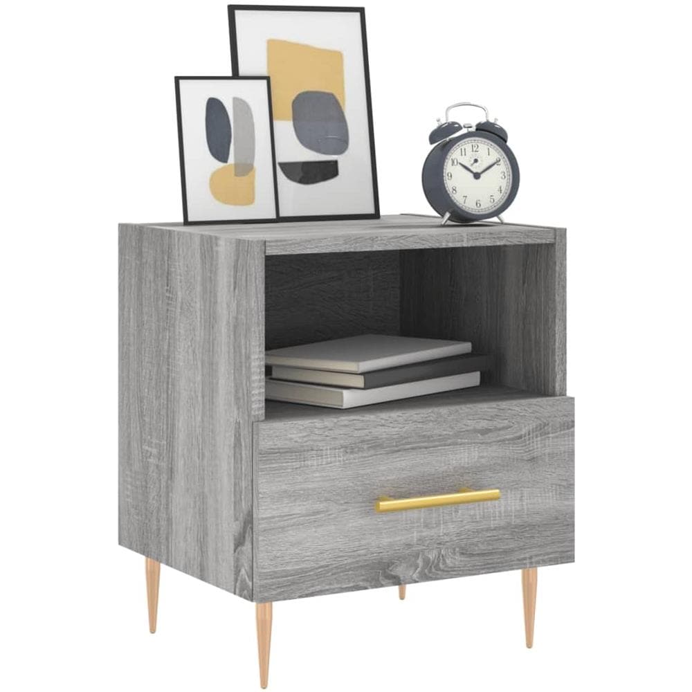 Comodini 2 Pz Grigio Sonoma 40x35x47,5 Cm In Legno Multistrato - Foto 3