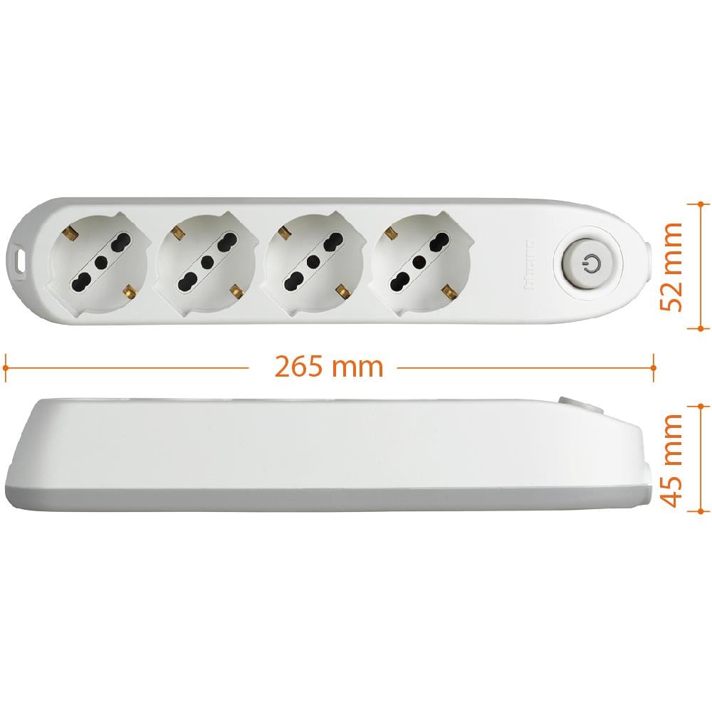Poker prolunghe e multiple 1,5 m 4 presa (e) AC Interno Bianco - Foto 5