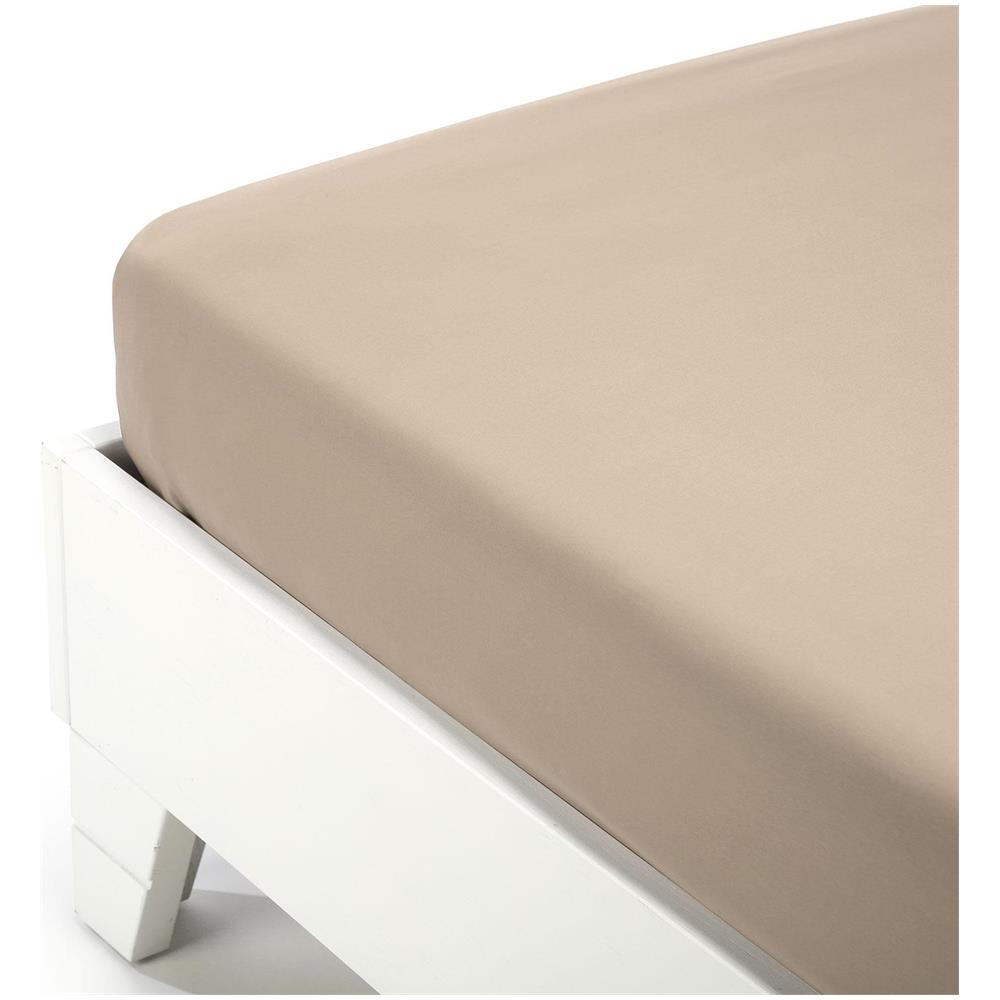 Lenzuolo Inferiore Jersey In Jersey Di Cotone Colore Marrone Misura Singolo - Foto 1