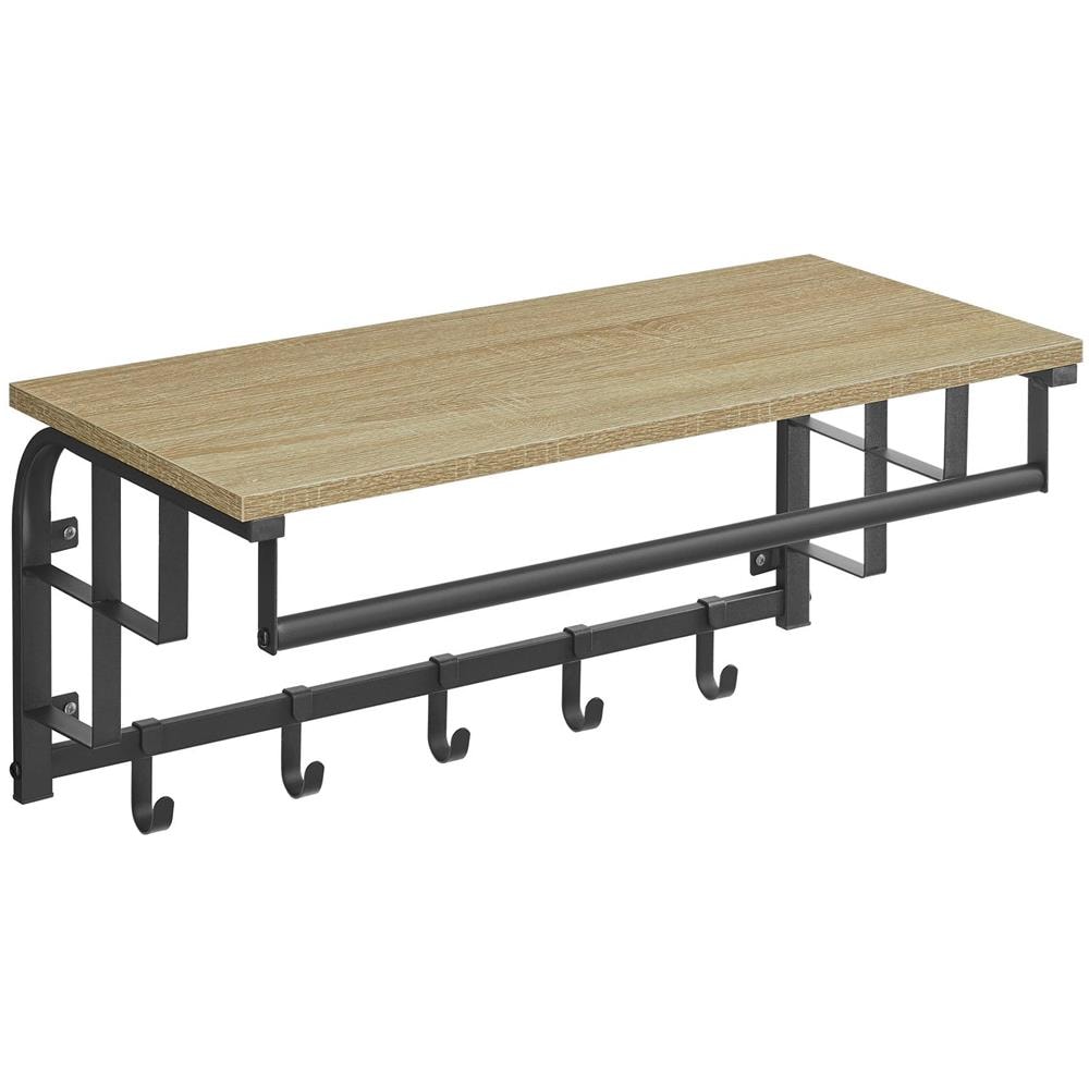 Mensola da parete Valora con ganci - Rovere Sonoma con cornice nera - Foto 1