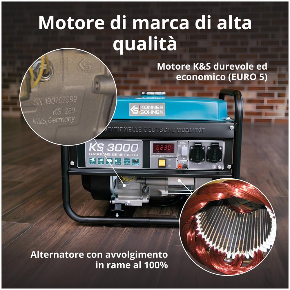 Generatore a benzina """" KS 3000 Tensione, V 230 Potenza massima, kW 3.0 - Foto 2