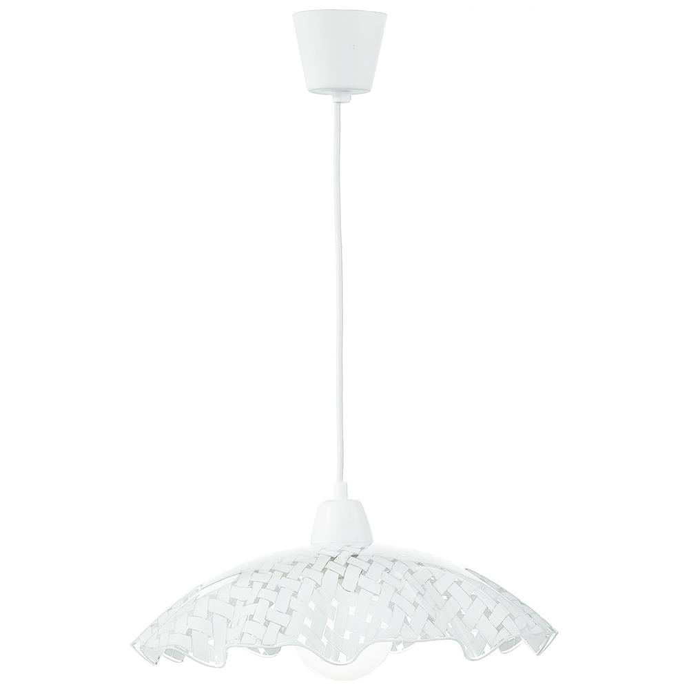 Lampadario moderno da interno cm 42 bianco con decoro - Foto 2