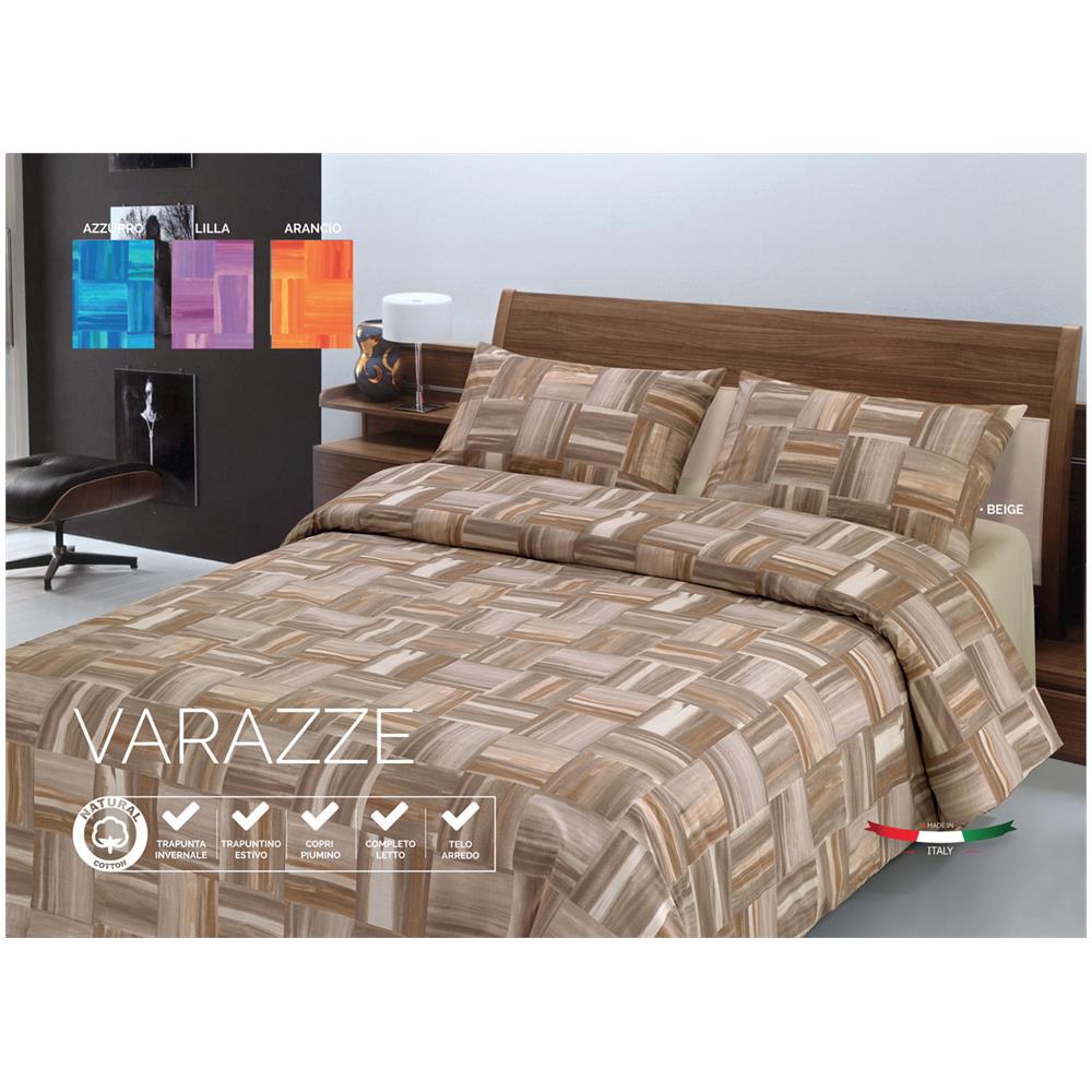 Telo Arredo Multiiuso Copritutto In 100% Cotone Disegno Varazze Singolo Beige - Foto 2