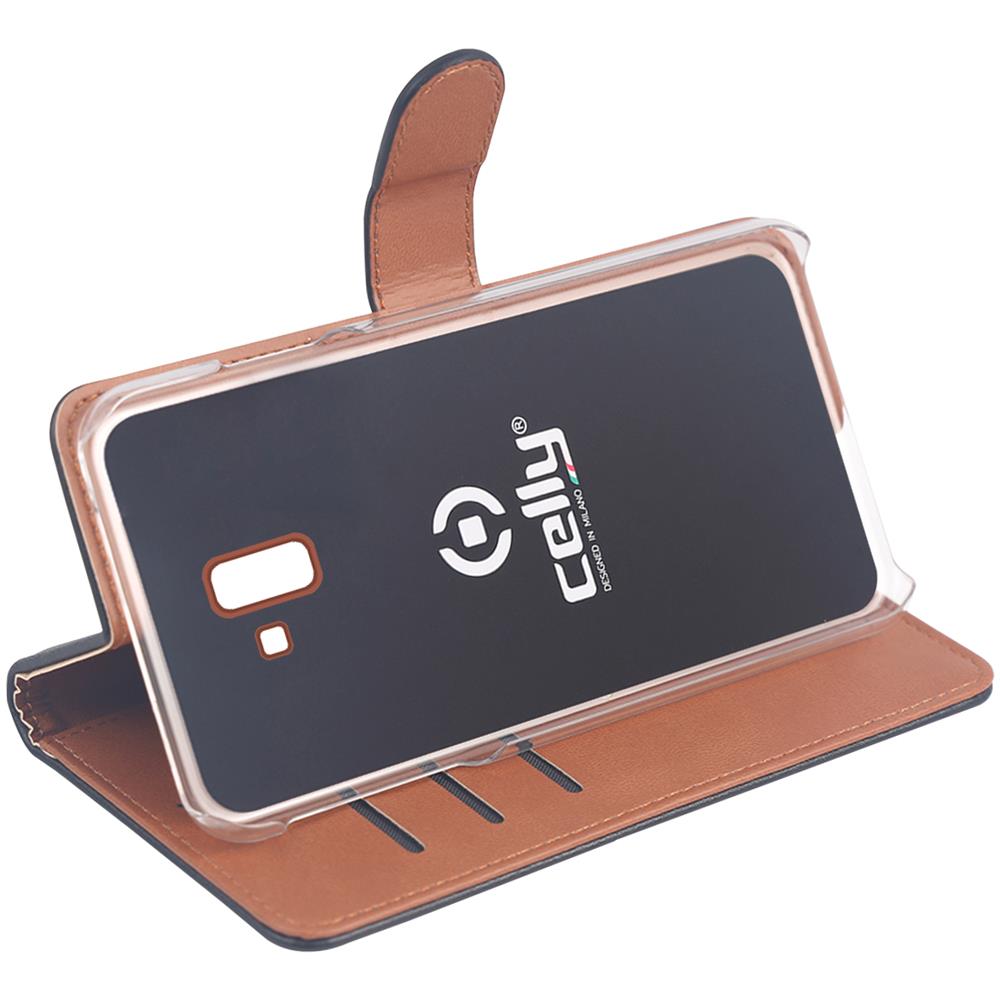 Custodia Wally in Similpelle per Galaxy J6+ - Colore Nero - Foto 2