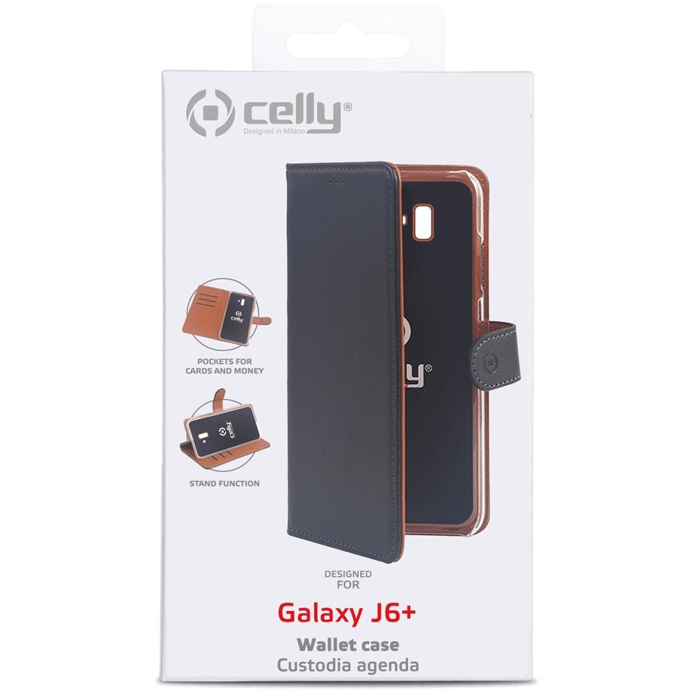 Custodia Wally in Similpelle per Galaxy J6+ - Colore Nero - Foto 4